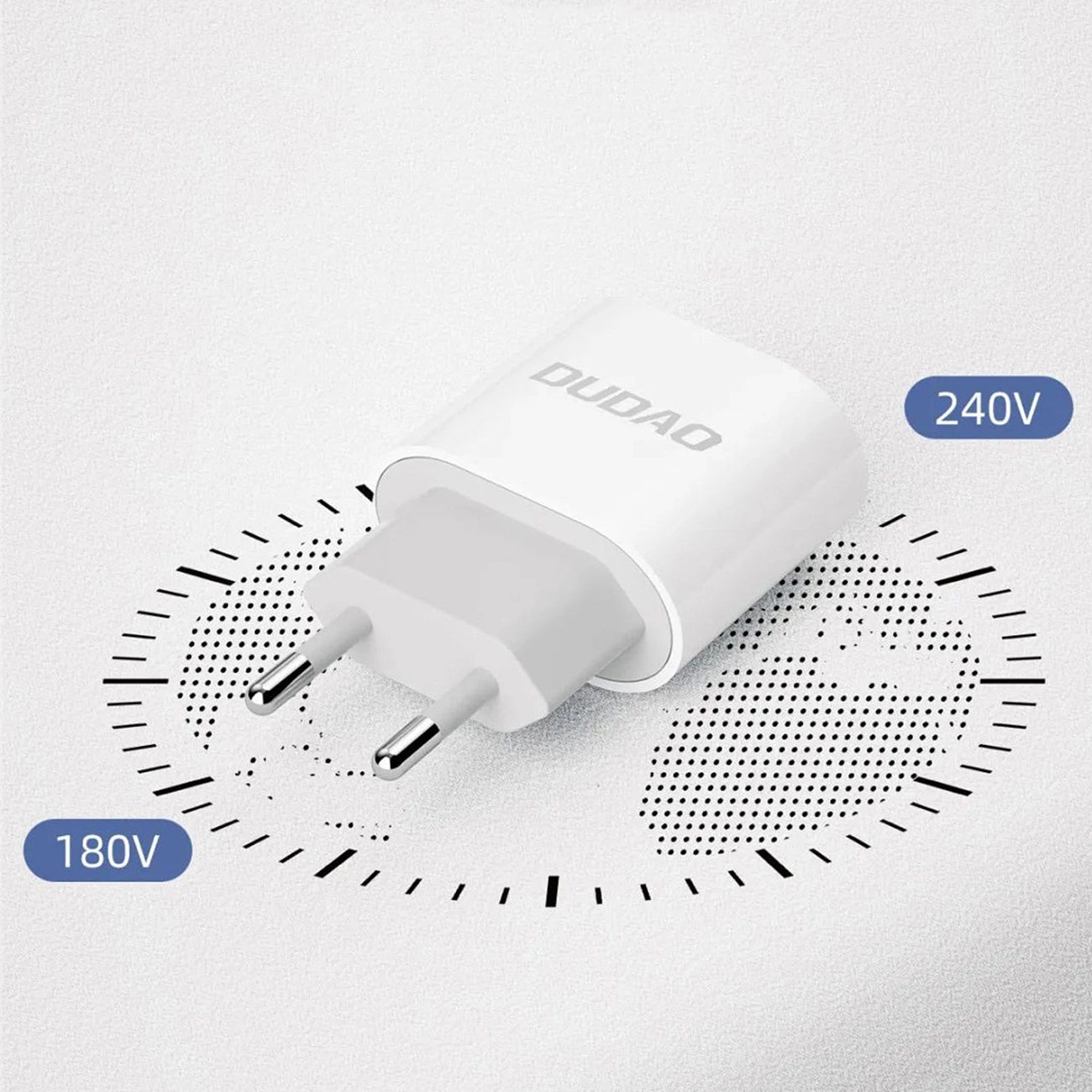 Punjač mreže sa USB-C kablom Dudao A14EUC, 20W, 3A, 1 x USB-C, Crni