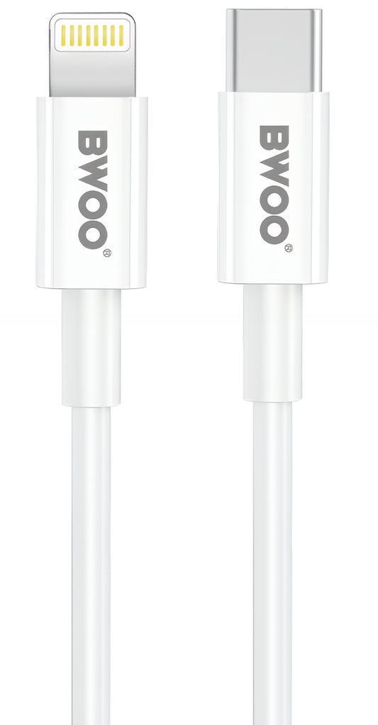Punjač za mrežu sa Lightning kablom BWOO CDA159, 20W, 3A, 1 x USB-C, Bela