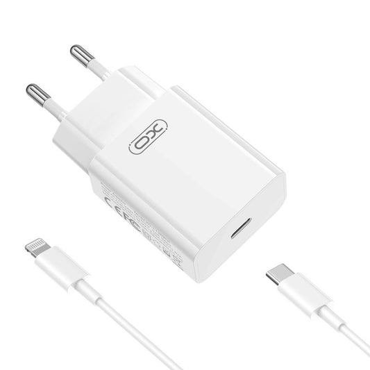 Mrežni punjač sa Lightning kablom XO Design L126, 20W, 3A, 1 x USB-C, Bela