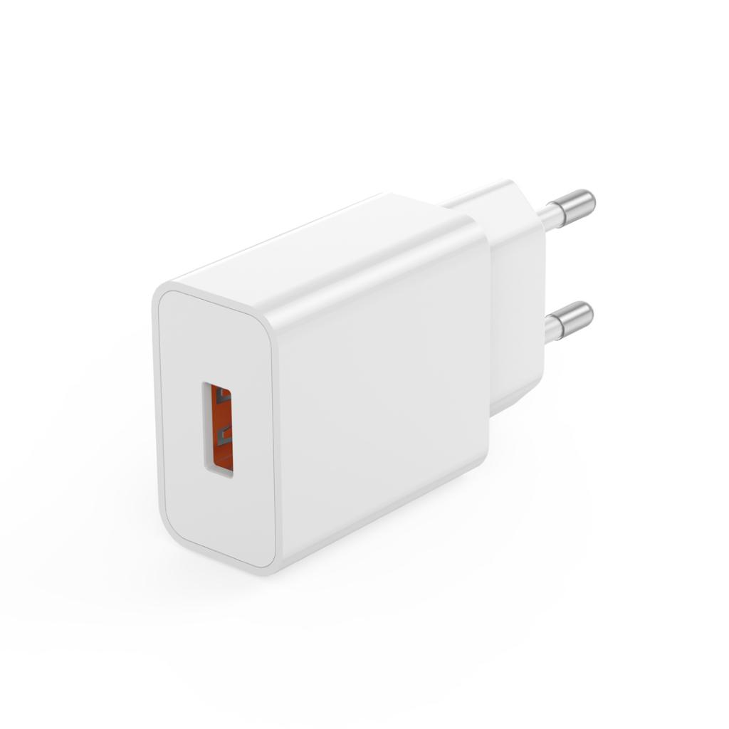 Mrežni punjač sa USB-C kablom XO Design L127, 18W, 3A, 1 x USB-A, Bela