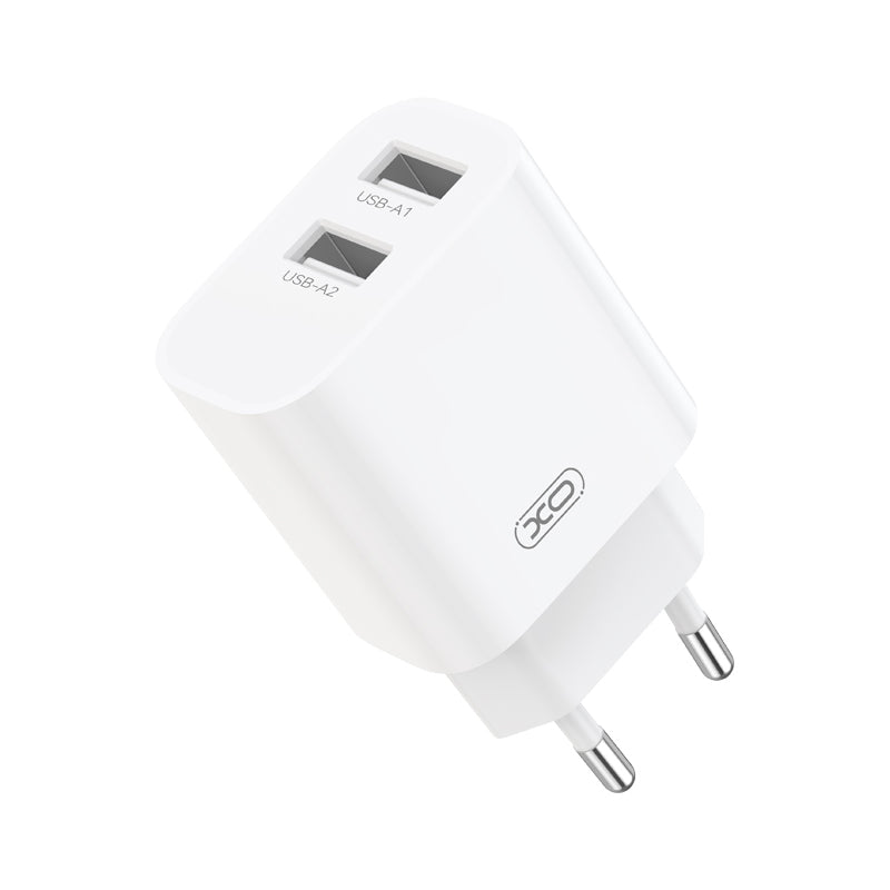 Mrežni punjač sa Lightning kablom XO Design CE55, 12 W, 2,4 A, 2 x USB-A, beli