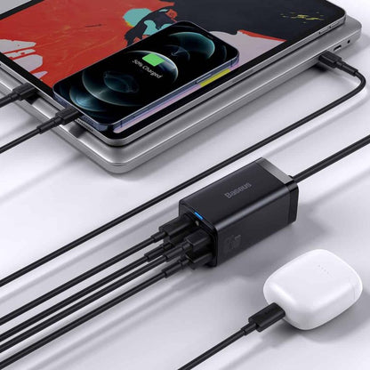 Punjač Baseus GaN3 Pro stacionarna stanica, 65W, 3A, 2 x USB-A - 2 x USB-C, Crni CCGP040101