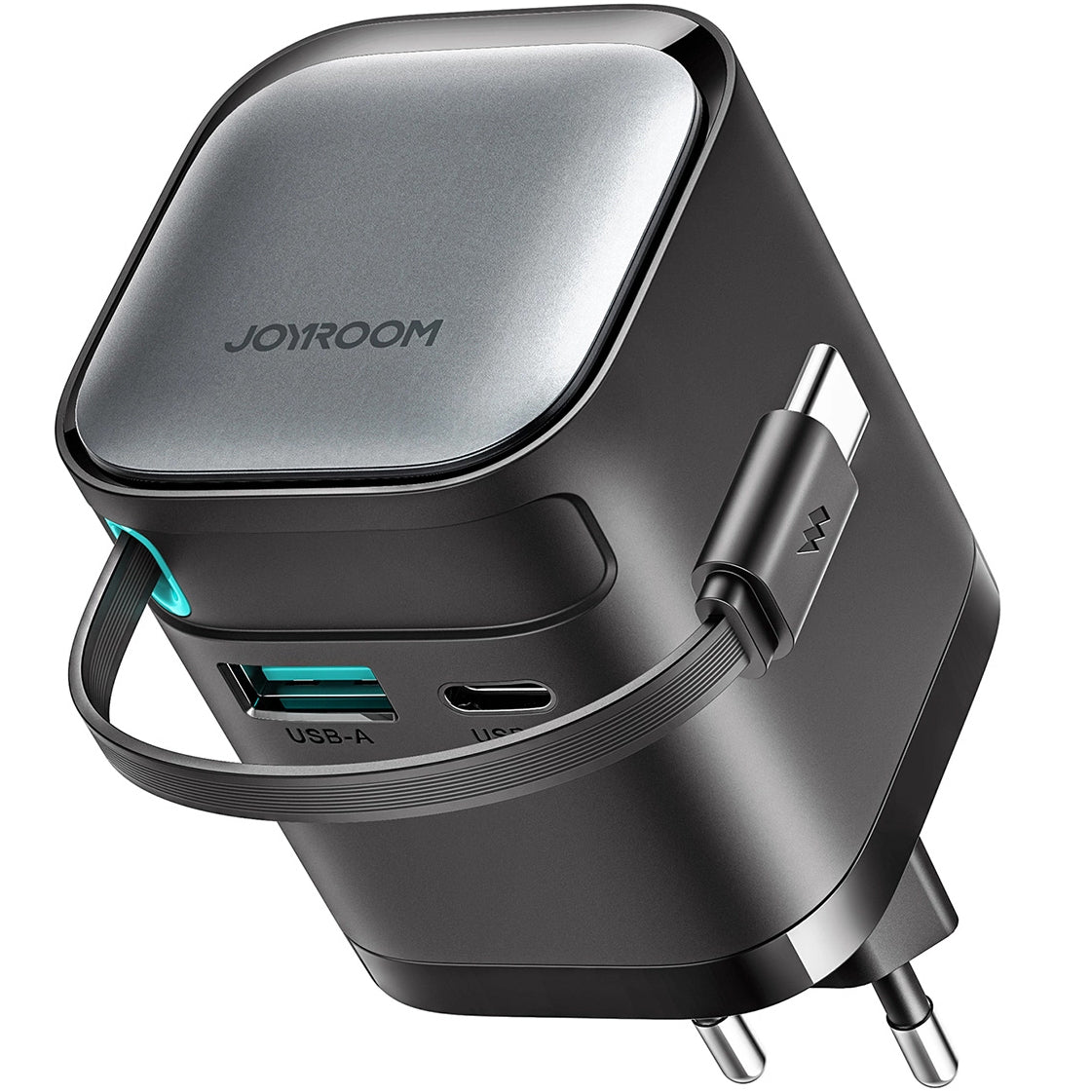 Punjač za mrežu s USB-C kabelom Joyroom JR-TCL02, 65W, 3A, 1 x USB-A - 1 x USB-C, crni