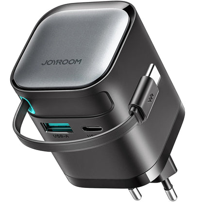 Punjač za mrežu s USB-C kabelom Joyroom JR-TCL02, 65W, 3A, 1 x USB-A - 1 x USB-C, crni
