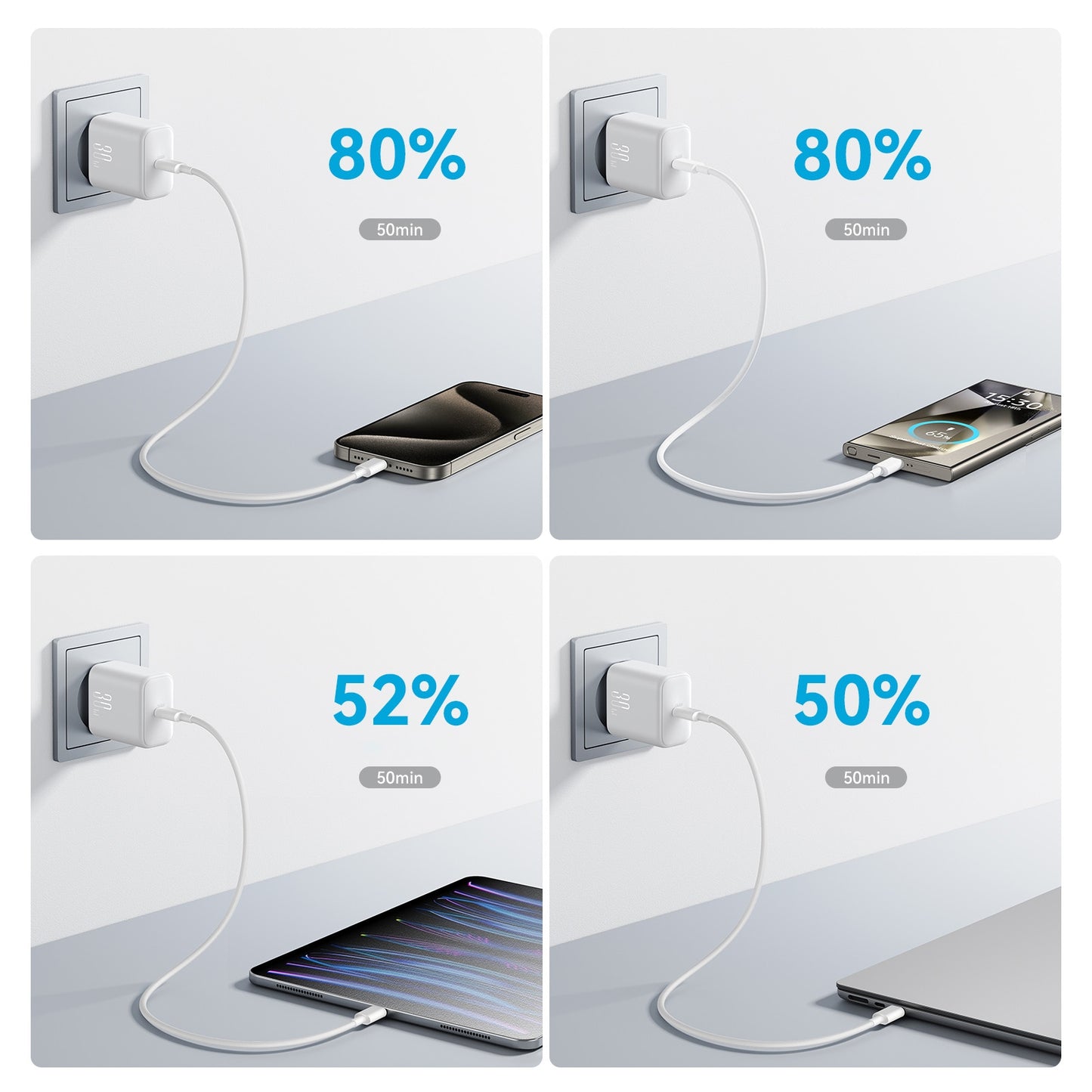 Punjač mreže sa USB-C kablom Joyroom JR-TCF24, 30W, 3A, 1 x USB-C, Bela