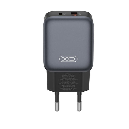 Punjač za mrežu sa USB-C kablom XO Design L156, 30W, 3A, 1 x USB-A - 1 x USB-C, Crni