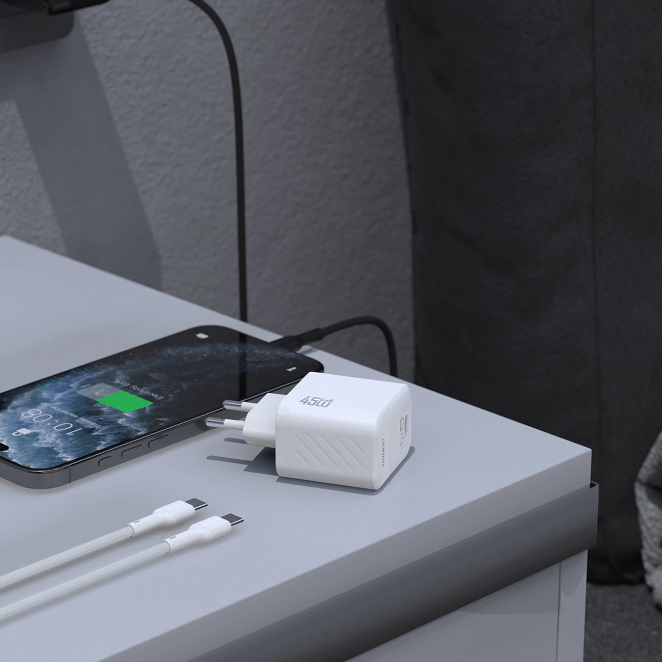 Punjač za mrežu sa USB-C kablom Dudao A28C, 45W, 3A, 1 x USB-C, Crni