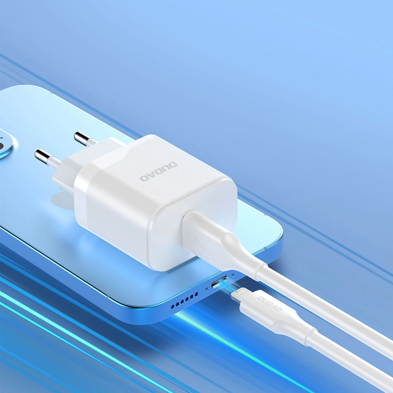 Punjač za mrežu sa USB-C kablom Dudao A20EU, 18W, 3A, 1 x USB-A, Bel