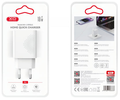 Punjač za mrežu sa microUSB kablom XO Design L159, 18W, 3A, 1 x USB-A, Bel