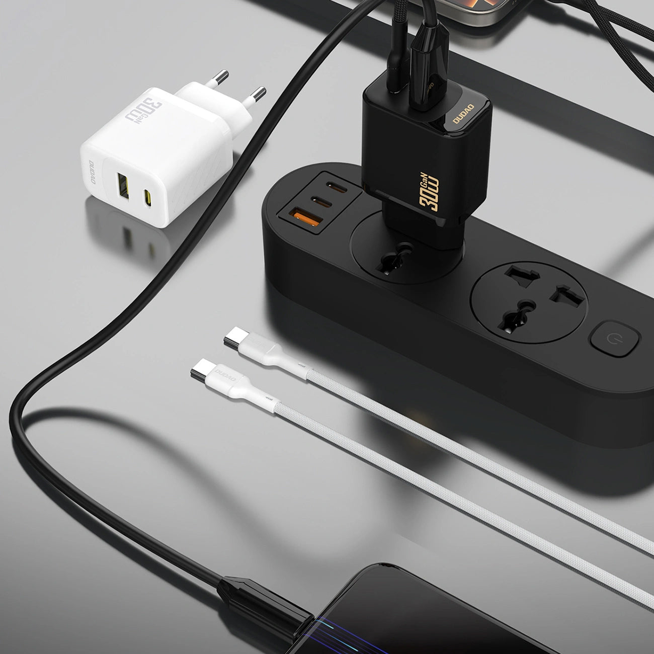 Punjač za mrežu sa USB-C kablom Dudao A27TCEU, 30W, 1 x USB-A - 1 x USB-C, Beli