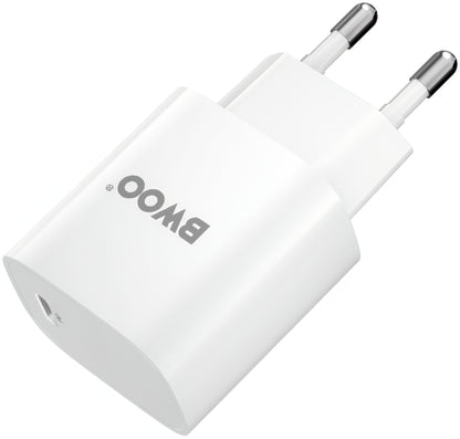 Punjač za mrežu sa Lightning kablom BWOO CDA159, 20W, 3A, 1 x USB-C, Bela