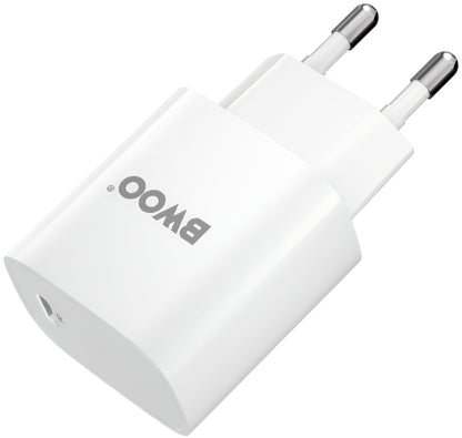 Punjač za mrežu sa USB-C kablom BWOO CDA159, 20W, 3A, 1 x USB-C, Bel