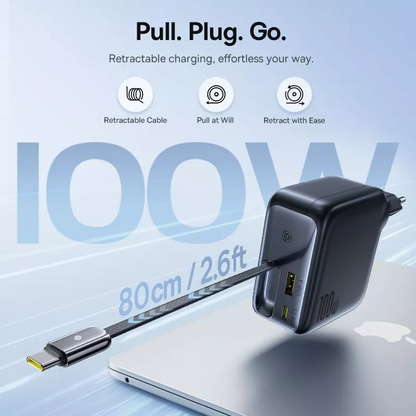 Punjač mreže sa USB-C kablom Baseus EnerCore CJ11, 100W, 1 x USB-A - 2 x USB-C, Crni E0120M00