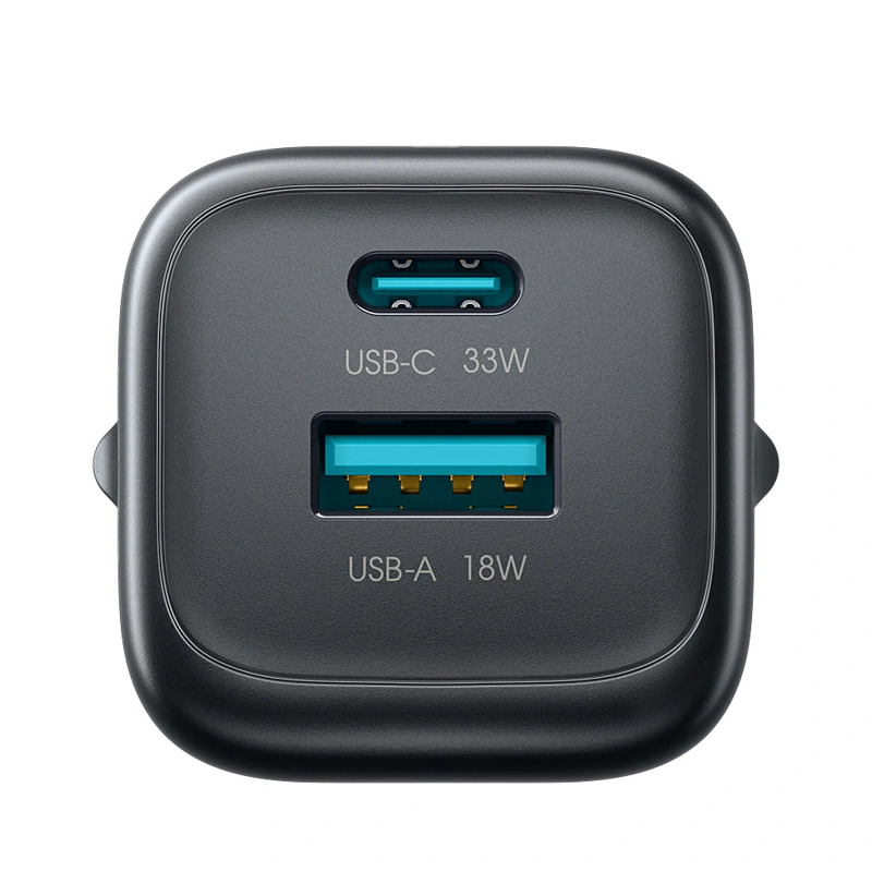 Punjač za mrežu sa USB-C kablom Joyroom JR-TG7, 33W, 3A, 1 x USB-A - 1 x USB-C, Crna