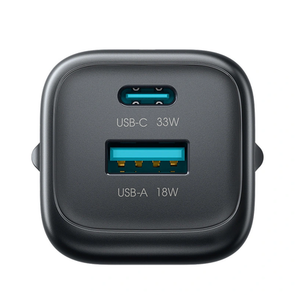 Punjač za mrežu sa USB-C kablom Joyroom JR-TG7, 33W, 3A, 1 x USB-A - 1 x USB-C, Crna