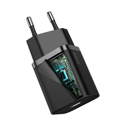 Mrežni punjač s Lightning kabelom Baseus Super Si, 20W, 3A, 1 x USB-C, crni TZCCSUP-B01