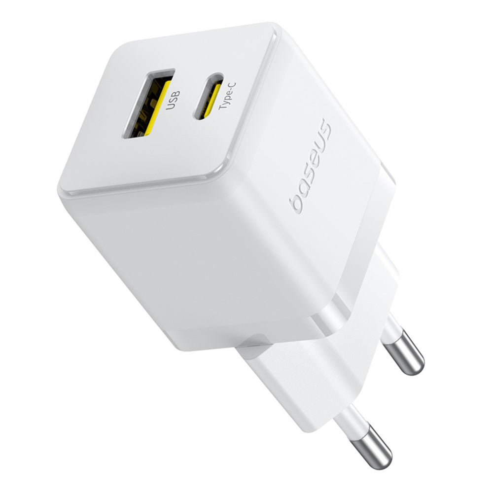 Punjač za mrežu sa USB-C kablom Baseus Palm, 20W, 3A, 1 x USB-A - 1 x USB-C, Beli P10111608213-01