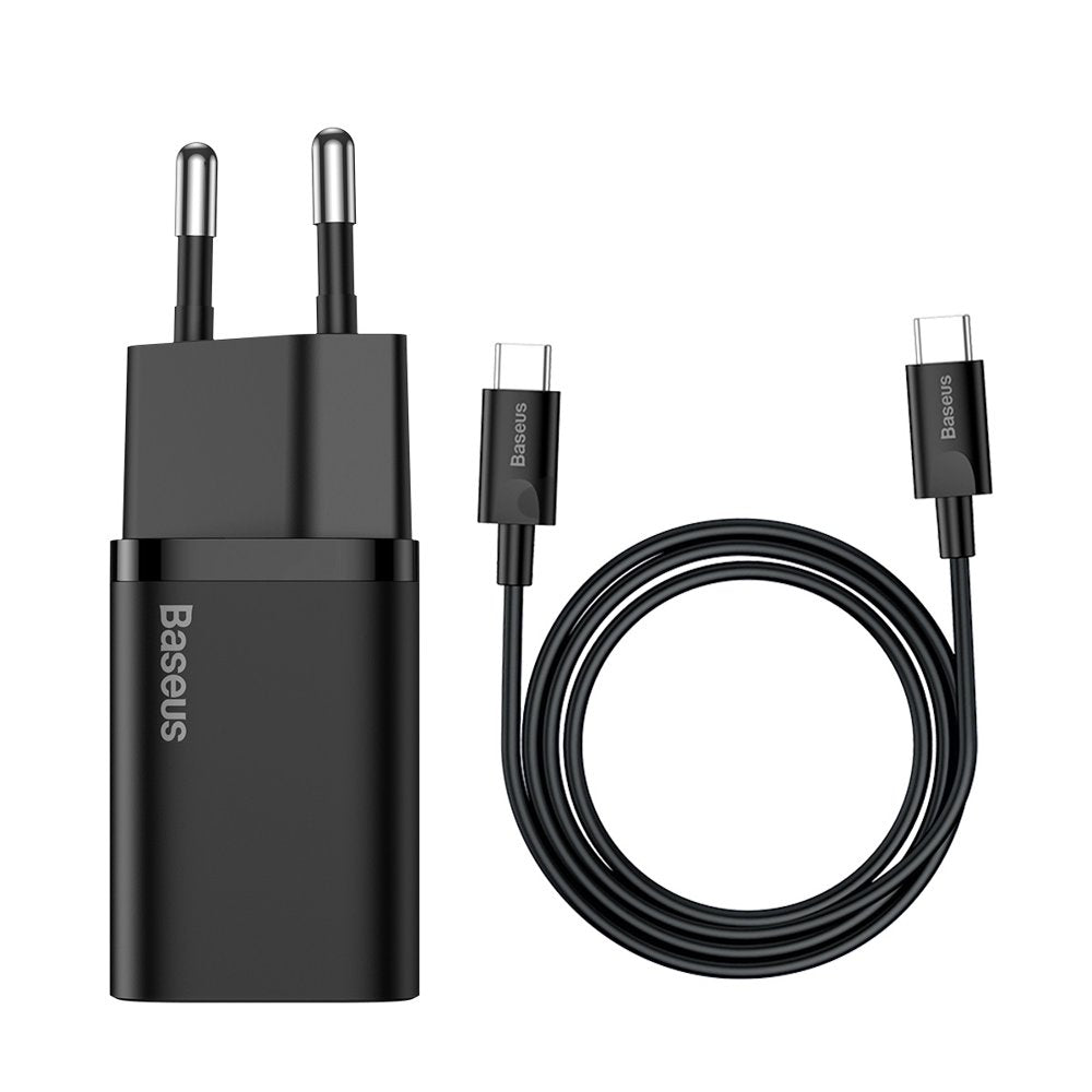 Punjač za mrežu sa USB-C kablom Baseus Super Si, 25W, 3A, 1 x USB-C, crni TZCCSUP-L01