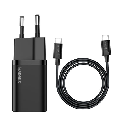 Punjač za mrežu sa USB-C kablom Baseus Super Si, 25W, 3A, 1 x USB-C, crni TZCCSUP-L01