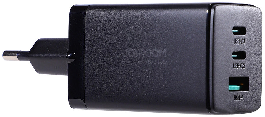 Punjač mreže sa USB-C kablom Joyroom TCG01, 65W, 3.25A, 1 x USB-A - 2 x USB-C, Crni