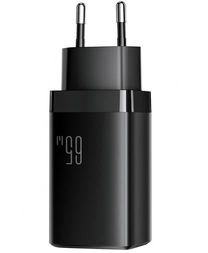 Punjač za mrežu sa USB-C kablom Joyroom JR-TG10, 65W, 3.25A, 1 x USB-A - 2 x USB-C, Crna
