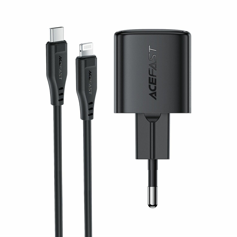 Punjač za mrežu sa Lightning kablom Acefast A118, 30W, 3A, 1 x USB-C, Crni