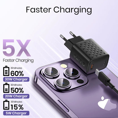 Punjač mreže sa Lightning kablom Lito LC17L, 30W, 3A, 1 x USB-C, Crni