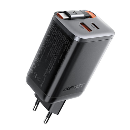 Punjač za mrežu sa USB-C kablom Acefast A111, 67W, 3A, 1 x USB-A - 1 x USB-C, Crni