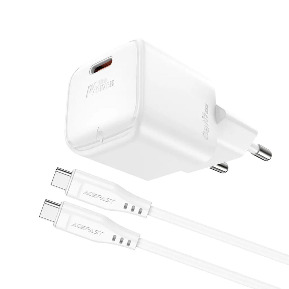 Punjač mreže sa USB-C kablom Acefast A77, 30W, 3A, 1 x USB-C, Beli