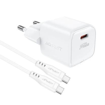 Punjač mreže sa USB-C kablom Acefast A77, 30W, 3A, 1 x USB-C, Beli
