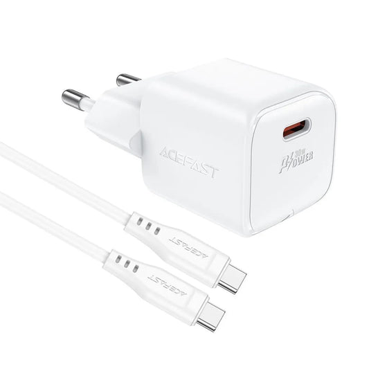 Punjač mreže sa USB-C kablom Acefast A77, 30W, 3A, 1 x USB-C, Beli