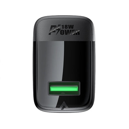 Punjač mreže sa USB-C kablom Acefast A90, 18W, 3A, 1 x USB-A, Crni