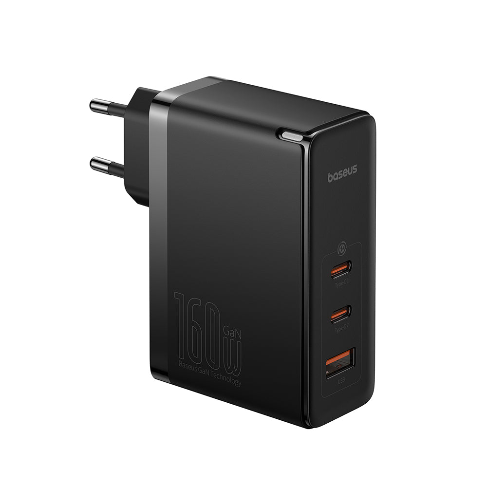 Punjač mreže sa USB-C kablom Baseus GaN5 Pro, 160W, 5A, 1 x USB-A - 2 x USB-C, Crni P10110825113-00