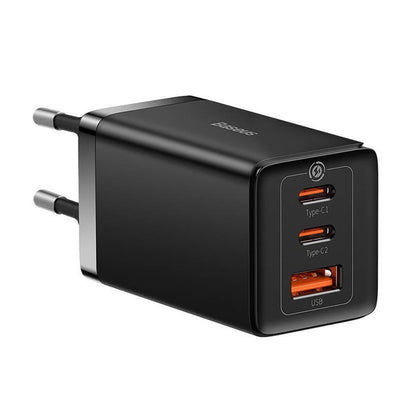 Punjač mreže sa USB-C kablom Baseus GaN5 Pro, 65W, 3.25A, 1 x USB-A - 2 x USB-C, Crni C0206500