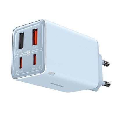 Punjač za mrežu sa USB-C kablom Baseus GaN6 Pro, 65W, 3.25A, 2 x USB-A - 2 x USB-C, Plavi E0121D00