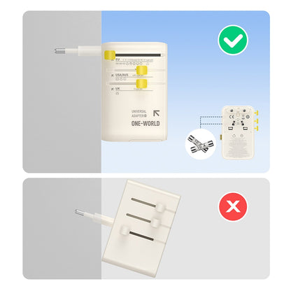Punjač za mrežu sa USB-C kablom Baseus Travel EnerCore CG11, 70W, 2 x utičnica - 1 x USB-C - 2 x USB-A, Bela E0307E01