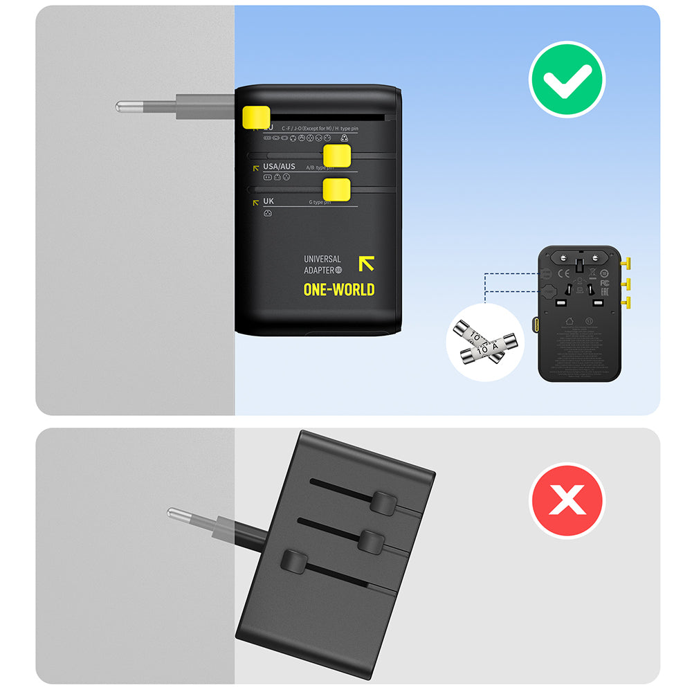 Punjač za mrežu sa USB-C kablom Baseus Travel PicoGo AG11, 45W, 2 x utičnica - 1 x USB-C - 2 x USB-A, Crni E0307F00