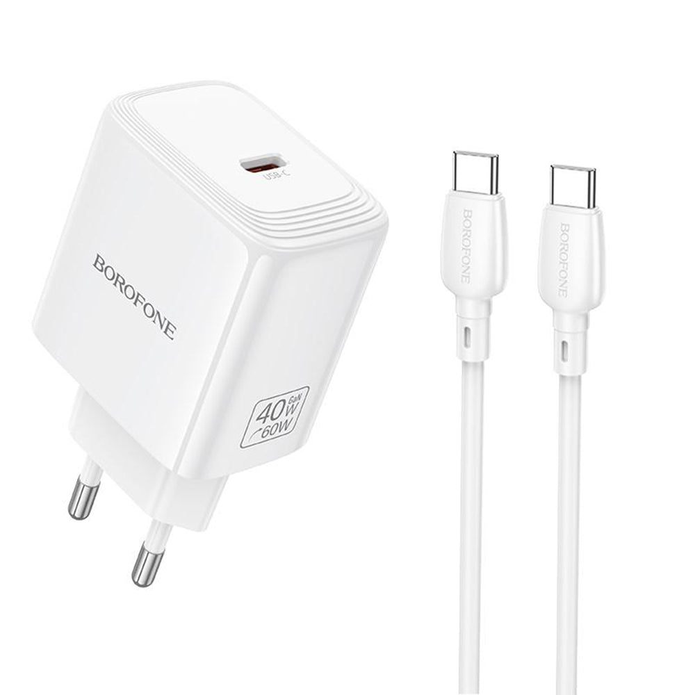 Mrežni punjač sa USB-C kablom Borofone BN33 Fuente, 40W, 1 x USB-C, Bela