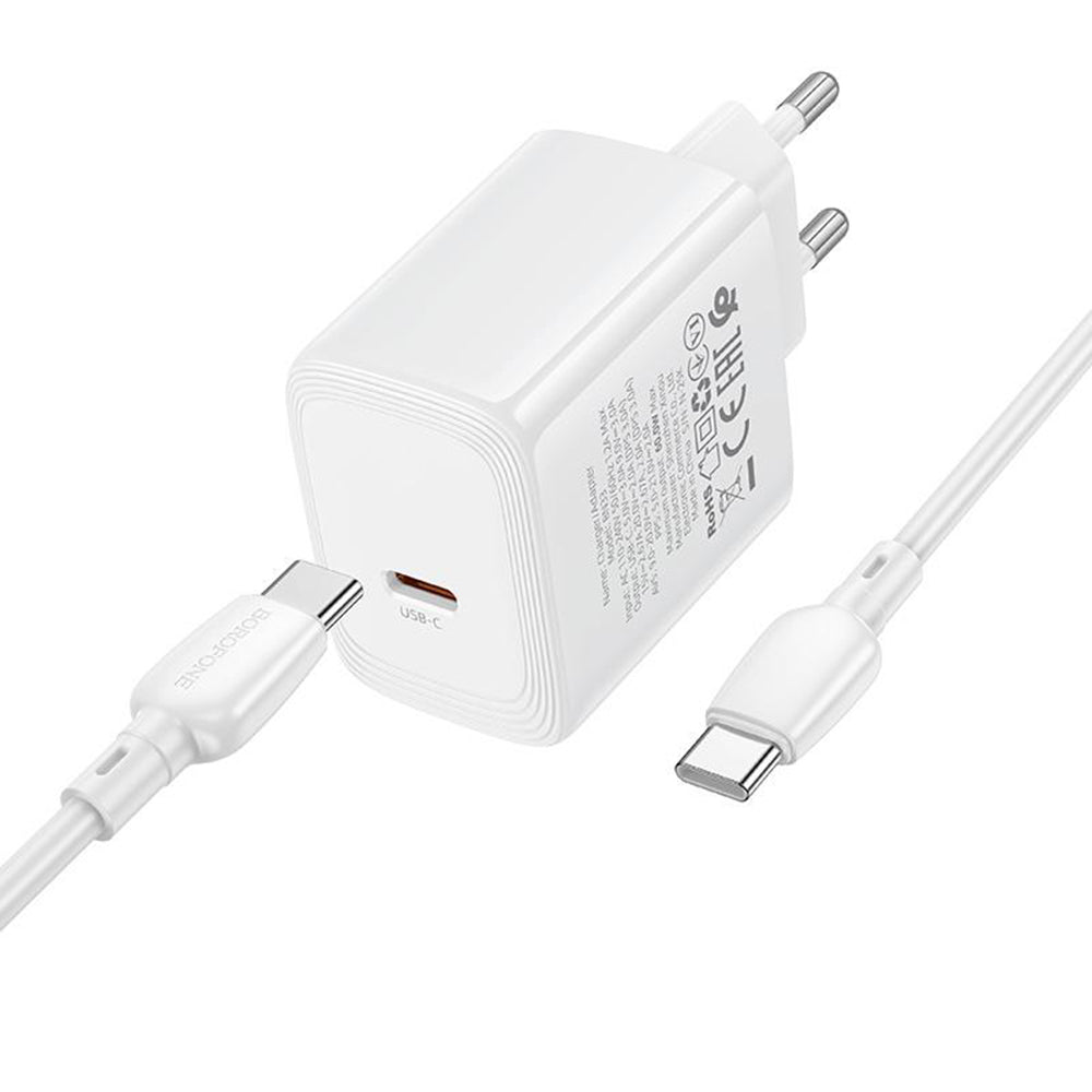 Mrežni punjač sa USB-C kablom Borofone BN33 Fuente, 40W, 1 x USB-C, Bela