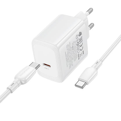 Mrežni punjač sa USB-C kablom Borofone BN33 Fuente, 40W, 1 x USB-C, Bela