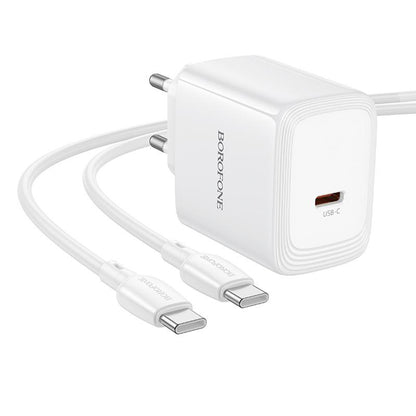 Mrežni punjač sa USB-C kablom Borofone BN33 Fuente, 40W, 1 x USB-C, Bela
