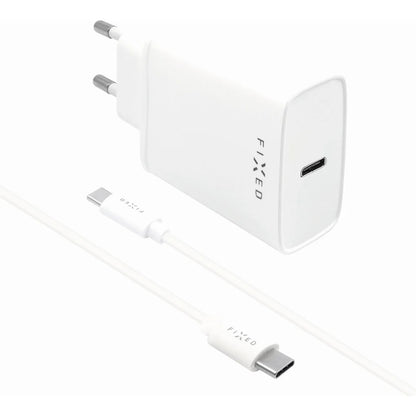 Punjač mreže sa USB-C kablom Fixed, 20W, 3A, 1 x USB-C, Beli