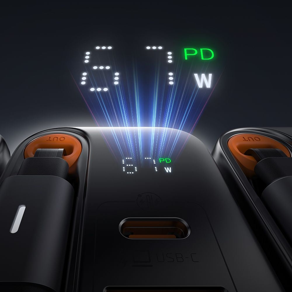 Punjač za mrežu sa USB-C kablom McDodo CH-4100 FreeGo Display, 67W, 3.35A, 1 x USB-A - 1 x USB-C, Crni