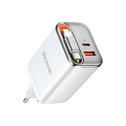 Punjač za mrežu sa USB-C kablom McDodo CH-4103 FreeGo Display, 67W, 3.35A, 1 x USB-A - 1 x USB-C, Beli