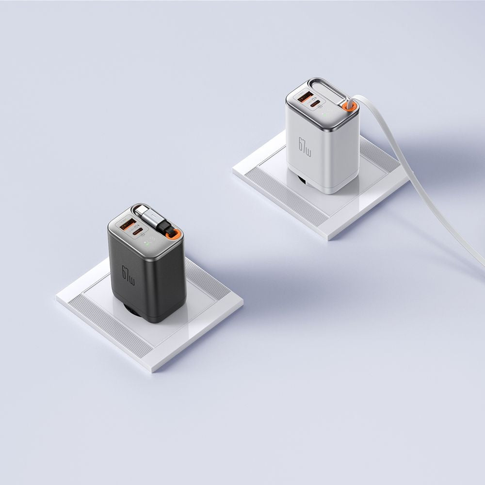 Punjač za mrežu sa USB-C kablom McDodo CH-4103 FreeGo Display, 67W, 3.35A, 1 x USB-A - 1 x USB-C, Beli