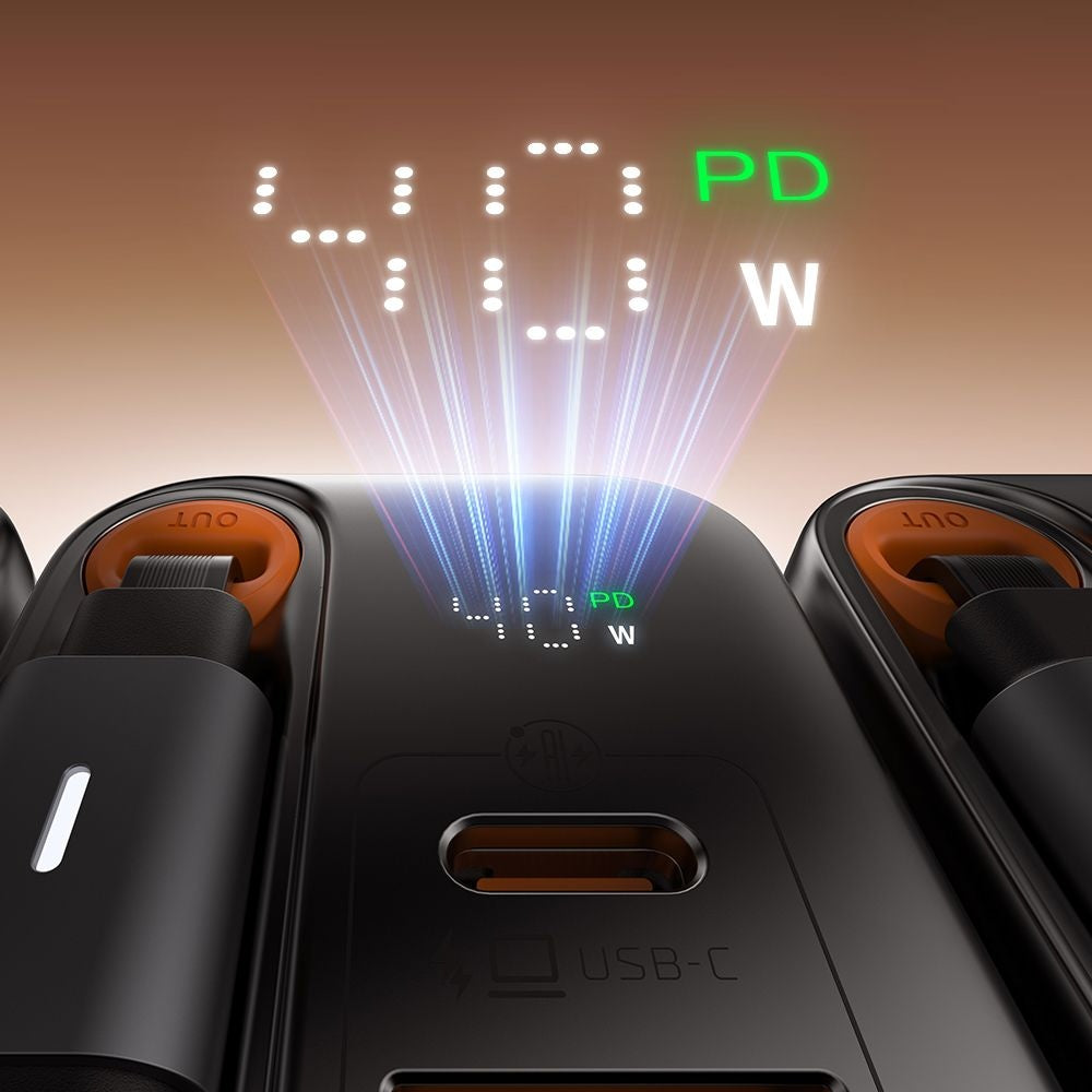 Punjač za mrežu sa USB-C kablom McDodo CH-4281 FreeGo Display, 40W, 3A, 1 x USB-A - 1 x USB-C, Crni