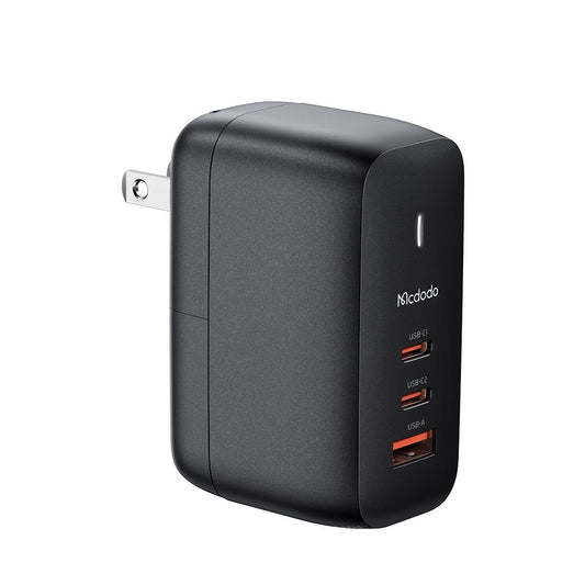 Punjač za mrežu sa USB-C kablom McDodo CH-8442 Mecha Travel, 65W, 5A, 1 x USB-A - 2 x USB-C, Crni