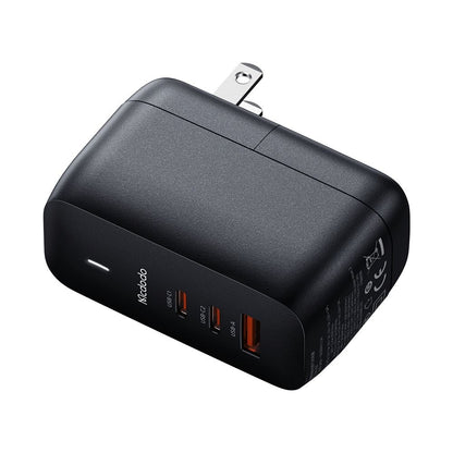 Punjač za mrežu sa USB-C kablom McDodo CH-8442 Mecha Travel, 65W, 5A, 1 x USB-A - 2 x USB-C, Crni