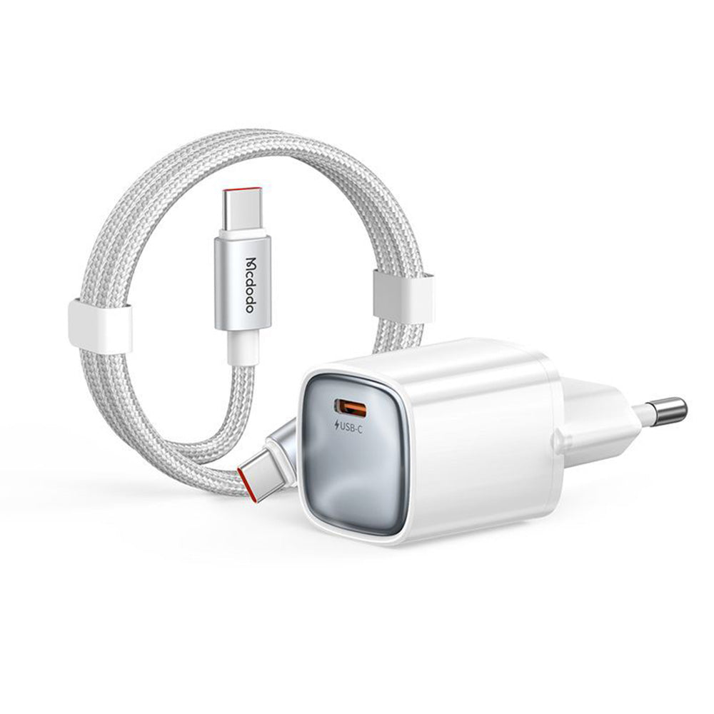 Punjač za mrežu sa USB-C kablom Mcdodo Nano CH-4432, 45W, 3A, 1 x USB-C, Bela