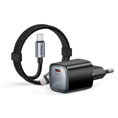 Punjač za mrežu sa USB-C kablom Mcdodo Nano CH-4433, 45W, 3A, 1 x USB-C, Crna